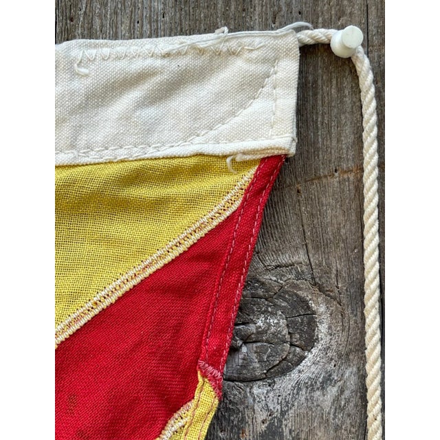 Authentic Vintage 1945 Wool American Navy Signal Flag Yachting Flag For Sale - Image 4 of 6