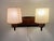 Vintage Double Wall Sconce in Walnut and Metal With Fiberglass Shades. Great for a reading nook. The measurements below...
