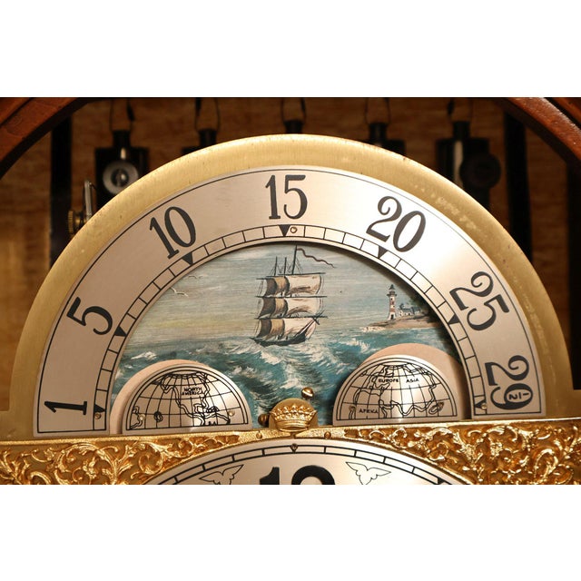 Herschede Burl Wood Five Tube Grandfather Clock For Sale - Image 11 of 18