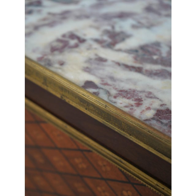 1930s Louis XVI Vintage Marble Top Bar Cabinet For Sale - Image 5 of 16