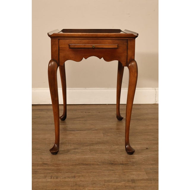 Statton Queen Anne Style Cherry Tea Table For Sale - Image 17 of 18