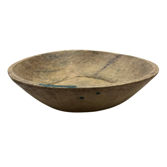 This vintage wood Parat bowl from India was once used to knead bread dough. It is a beautiful rustic piece and can be used...