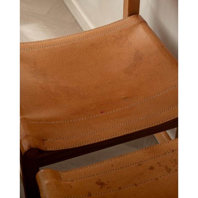 Vintage Kotka Safari Dining Chairs in Pine and Saddle Leather attributed to Tomas Jelinek for Ikea, 1980s, Set of 6 For Sale - Image 18 of 18