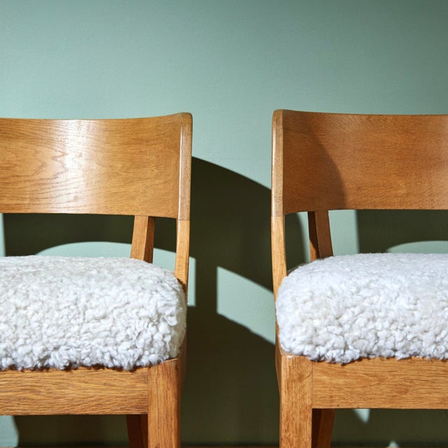 Oak Chairs with Merino Upholstered Cushions from Rud. Rasmussens Snedkerier, 1940s, Set of 2, in Flawless conditions....