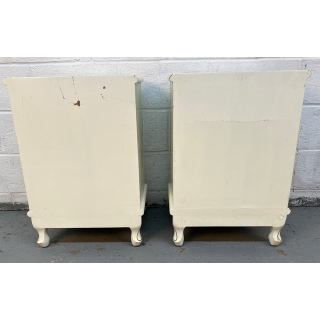 Mid 20th Century Pair of French Provincial Hand-Painted Floral Night Stands For Sale - Image 16 of 16