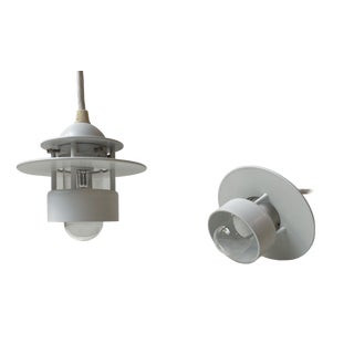 Minimalist White Planet Orbit Bathroom Ceiling Lights by Jens Møller Jensen for Louis Poulsen, 1990s, Set of 2 For Sale