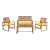 Outdoor Living Set in Brown & Yellow - 4 Pieces For Sale