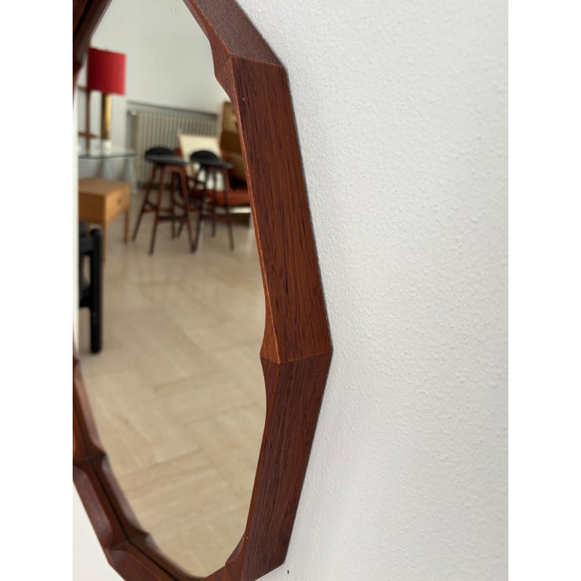 Wood Italian Mirror by Dino Cavalli for Tredici, Italy, 1960s For Sale - Image 7 of 11