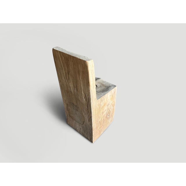 2010s Andrianna Shamaris Sculptural Solid Teak Wood Chair For Sale - Image 5 of 6