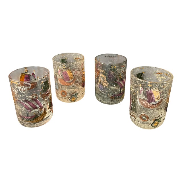 Vintage Whiskey Glasses, 1940s, Set of 4 For Sale