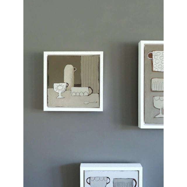 2020s 2025 Contemporary 'Sunny Cup' Minimalist Naive Style Still Life Acrylic Painting by British Artist Annemarie Derrick, Framed For Sale - Image 5 of 12