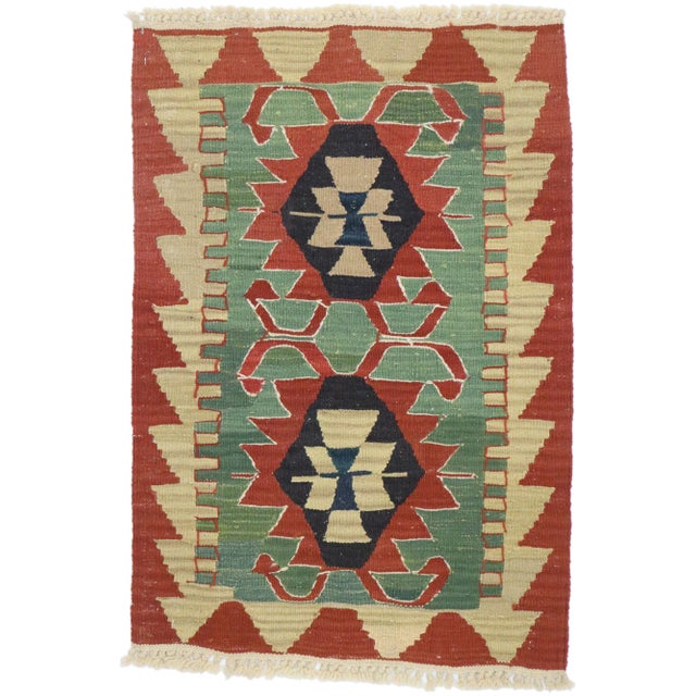 Vintage Persian Shiraz Kilim Rug - 01'11 X 02'10 For Sale - Image 9 of 9