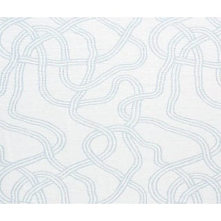 Sample - Schumacher Seabury Fabric in Light Blue For Sale