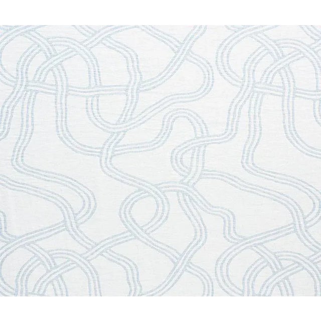 Sample - Schumacher Seabury Fabric in Light Blue For Sale