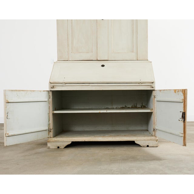 18th Century Swedish Gustavian Two Part Painted Secretary For Sale - Image 9 of 12