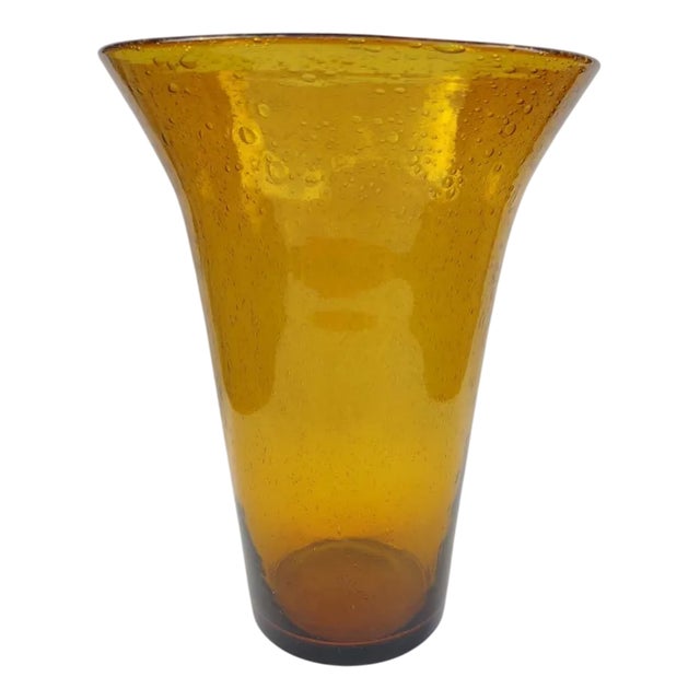 Vintage Bubble Glass Vase, 1970s For Sale