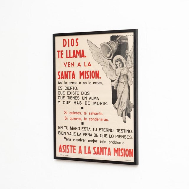 Vintage Religious Typographic Poster from Editorial Balmes, Barcelona, 1960s For Sale - Image 4 of 14