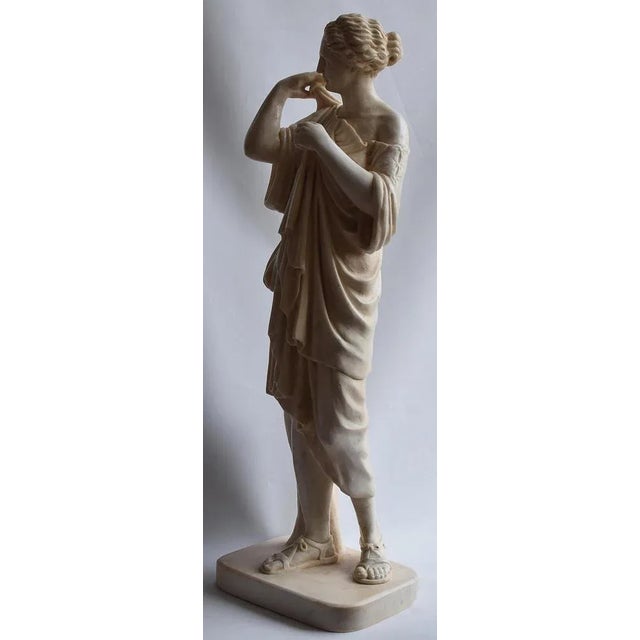 Baroque 20th Century Italian Sculpture Diana Gabi Carrara Marble For Sale - Image 3 of 7