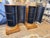 These pieces are veneered in alternating walnut and fruitwood and have been fully restored. The interiors feature a new...