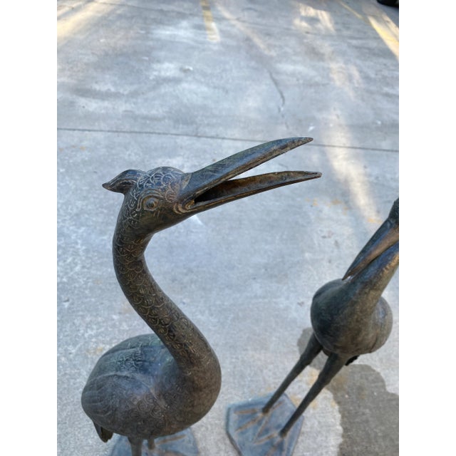 Metal Pair of 1970s Large Metal Standing Birds For Sale - Image 7 of 13