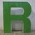 Large Vintage Green Decorative Letter R, 1970s For Sale - Image 3 of 5