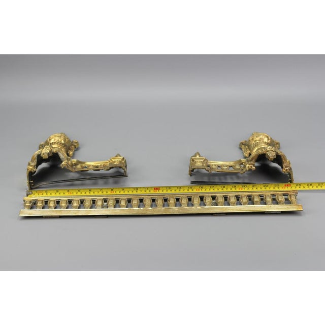 Late 19th Century French Bronze Fireplace Fender Set, 1890s, Set of 3 For Sale - Image 16 of 18