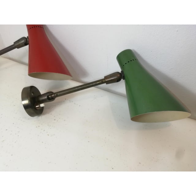 Mid-Century Modern Model 138 Wall Lamps by Giuseppe Ostuni for Olcue, 1950s, Set of 2 For Sale - Image 3 of 13