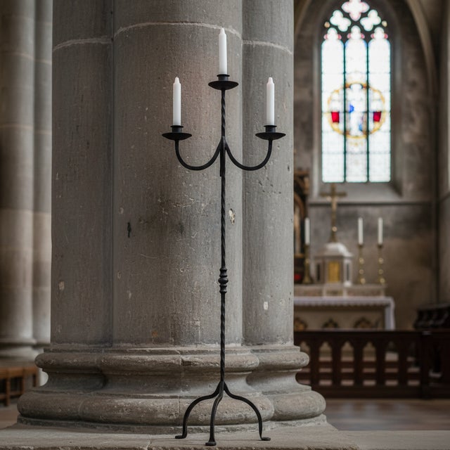 Timeless Elegance: The Infinity Loop Iron Candelabra ️ Elevate your interior decor with this sophisticated Hand-Forged...