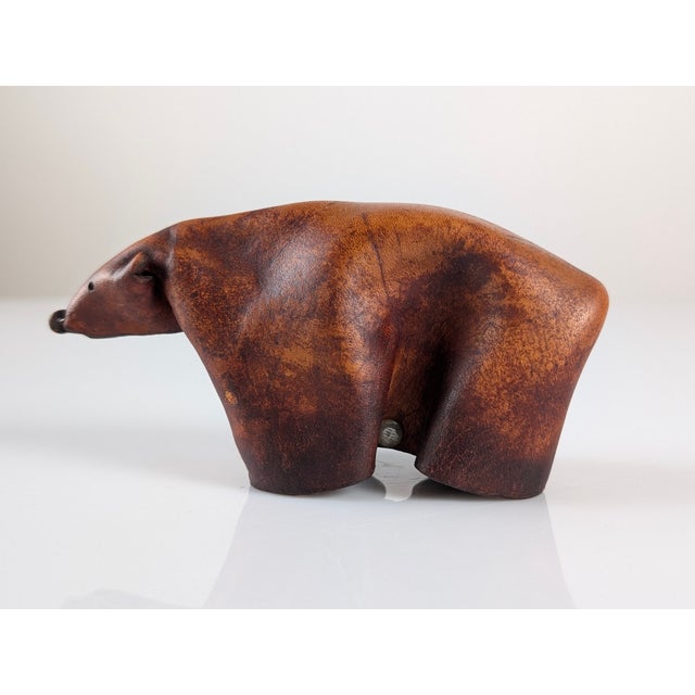 1960s Vintage Leather Bear, Germany, 1960s For Sale - Image 5 of 10