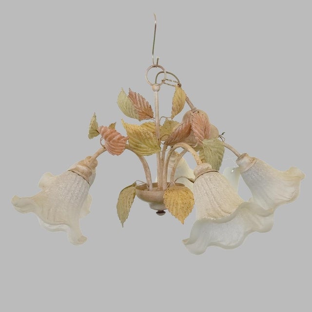 Leaf Effect Metal Chandelier For Sale - Image 10 of 10