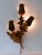 Large Mid-Century Modern Gilt Metal Three Flamed Thistle Flower Sconce, 1960s For Sale - Image 14 of 18
