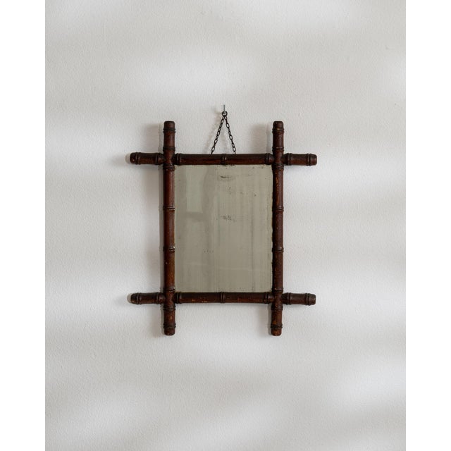 19th Century France Tan Wood Mirror For Sale - Image 4 of 7