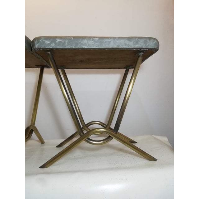 Vintage Brass Stools, Italy, 1950s, Set of 2 For Sale - Image 8 of 12