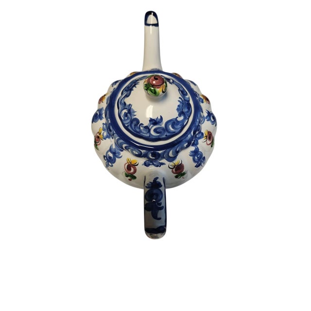 1970s 1970s Vestal Portugal Hand-Painted Floral Teapot For Sale - Image 5 of 7