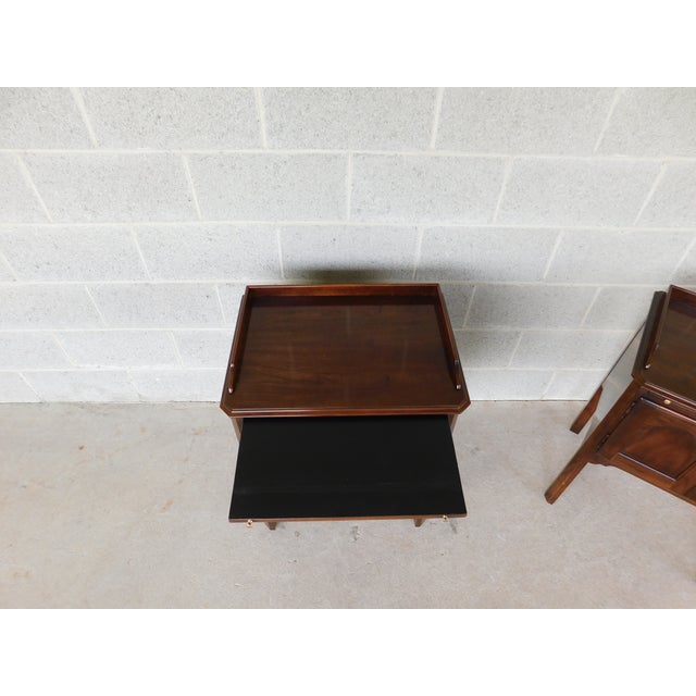 Drexel Furniture Vintage Cherry Georgian Style Nightstands - A Pair For Sale - Image 11 of 16