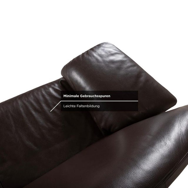 Leather Two-Seater Brown Manual Function Sofa by Jori Linea For Sale - Image 10 of 16