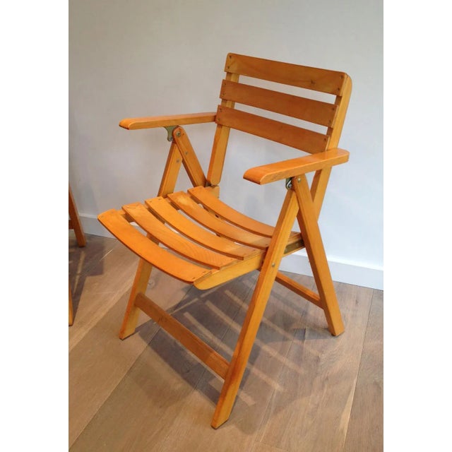 Circa 1970 French Signed Clairitex Wooden Armchairs - A Pair For Sale - Image 6 of 13