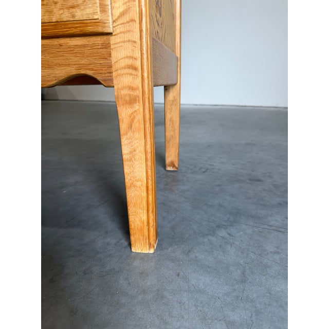 1970s Danish Oak Brutalist Carved Front Sideboard Attrb Henning Kjaernulf For Sale - Image 12 of 12
