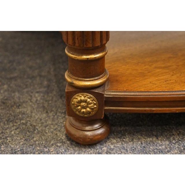 Heritage Furniture Banded Burled Walnut Italian Provincial 52" Oval Accent Coffee Table 18-503-69 For Sale - Image 10 of 11