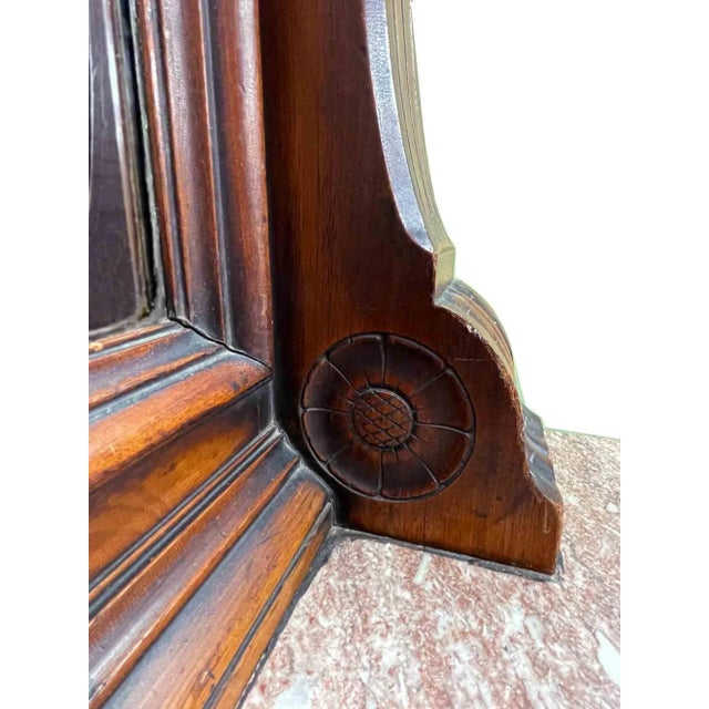 Victorian Antique Victorian Pier Hall Mirror Walnut Grand Size Mirror With Marble Top Bench For Sale - Image 3 of 10