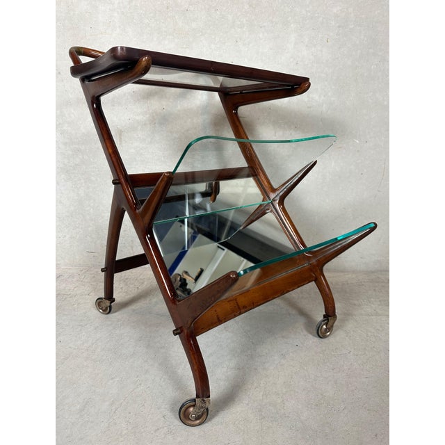 Stunning, elegant serving trolley model 65, designed by Ico Parisi for Angelo Baggis, Italy 1952. This serving trolley,...