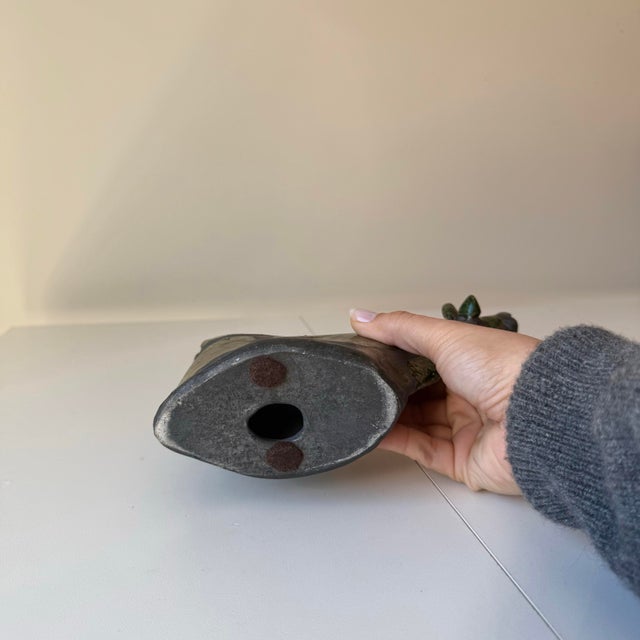 Late 20th Century Raku Studio Art Pottery Spotted Cow For Sale - Image 5 of 9