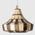 Ivory & Brown Ceramiy Trumpet Pendant Light, Denmark, 1970s For Sale - Image 3 of 18