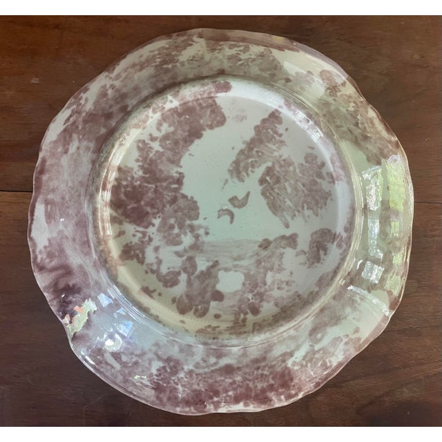 Mid 20th Century Majolica Dish Green Leaf Spongeware Pottery Decorative 8" For Sale - Image 5 of 6