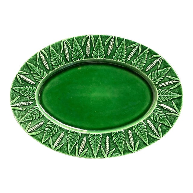 Vintage Boho Italian Glazed Ceramic Platter For Sale