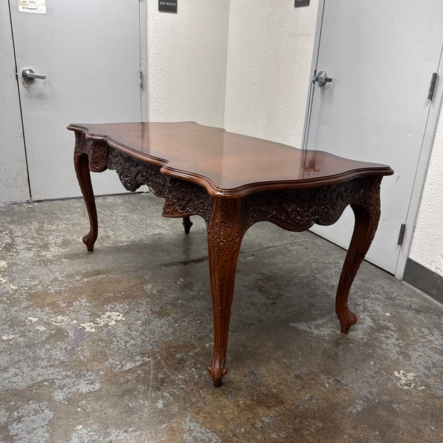 Vintage Renaissance Revival Rococo Style Desk For Sale - Image 11 of 12