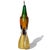 Mid 20th Century Vintage Murano Sommerso Orange Green Gold Flecks Italian Art Glass Tall Pheasant Bird Figure Sculpture For Sale - Image 5 of 7