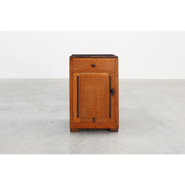 Amsterdam School Art Nouveau Nightstand, Netherlands, 1920s For Sale - Image 6 of 11