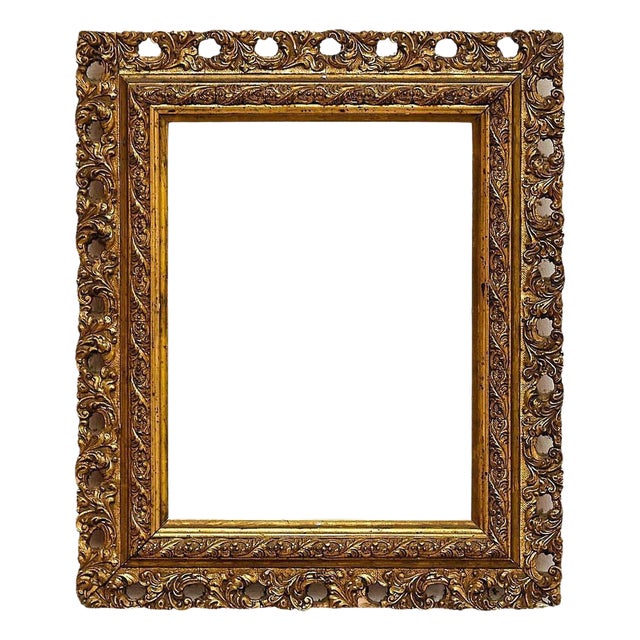 Ornament Gold Wood Frame, 1930s For Sale