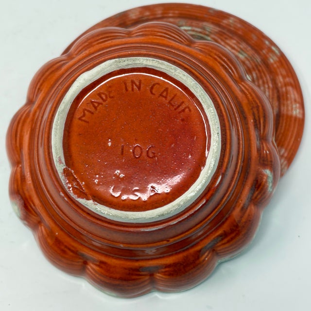 Vintage Studio Pottery Lidded Bowl With Apple Finial For Sale In Tampa - Image 6 of 6